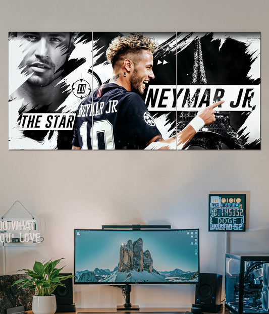 Neymar Jr. Iconic Football Split Poster Main Image - Everanta