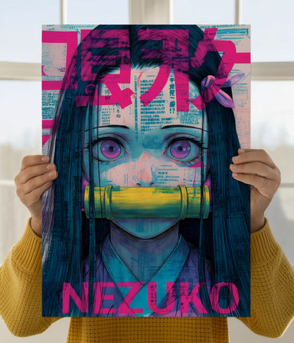 Nezuko Kamado Glow Poster – Demon Slayer Anime Main Image - Everanta