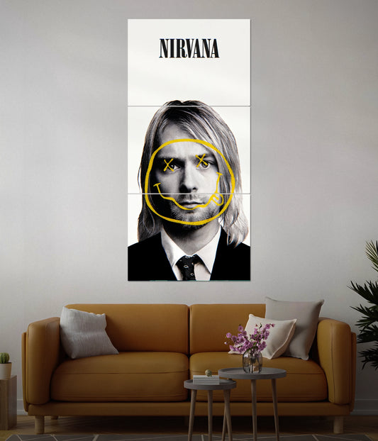 Nirvana Split Poster – Iconic Grunge Wall Art for Music Lovers in Living Room - Everanta