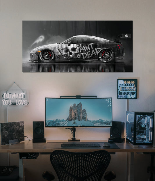 Nissan GT-R Skull Graffiti – Car Split Wall Poster Main Image - Everanta