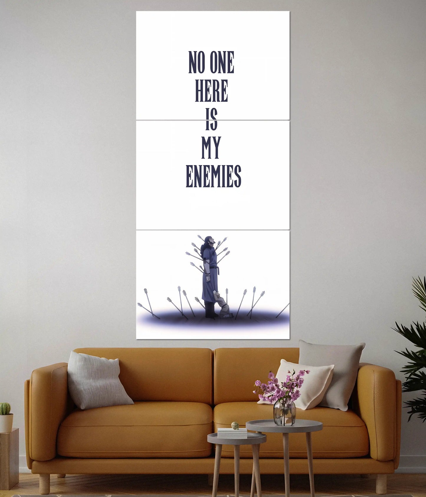 No One Here Is My Enemies Anime Split Poster - Everanta