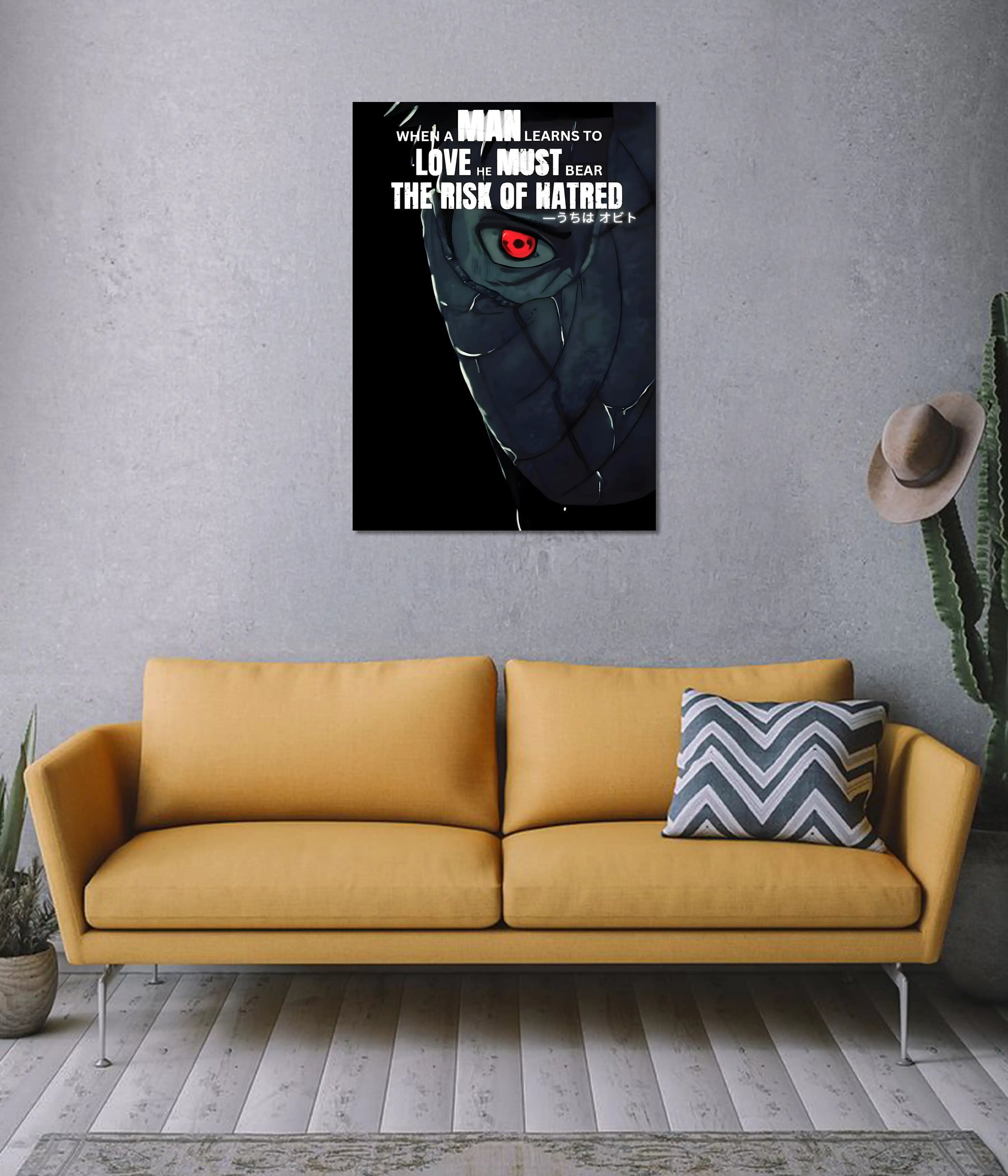 Obito Uchiha Hatred Quote Wall Poster on Wall - Everanta