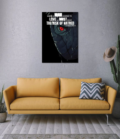 Obito Uchiha Hatred Quote Wall Poster on Wall - Everanta