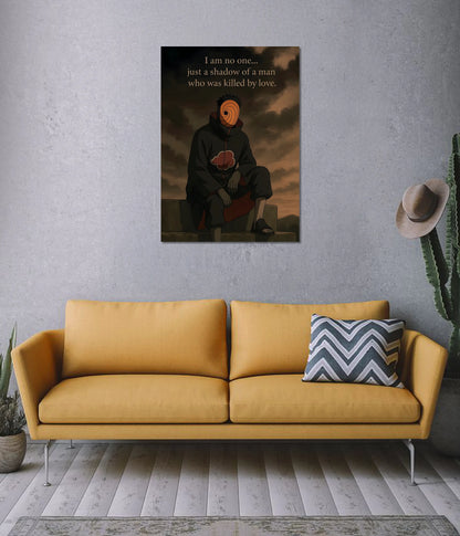 Obito Uchiha “Shadow of a Man” Wall Poster on Wall - Everanta