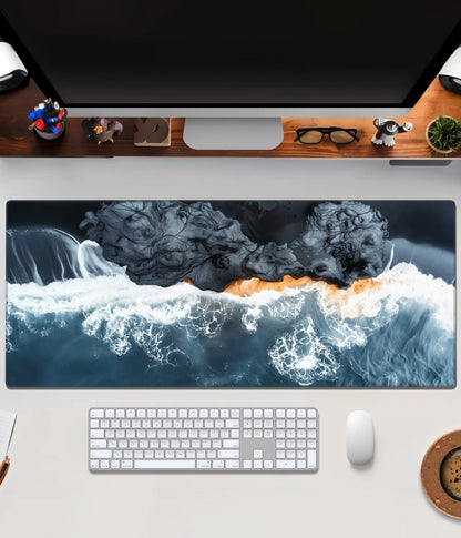 Ocean Wave Desk Mat – Abstract Extended Gaming & Office Mouse Pad Main Image - Everanta