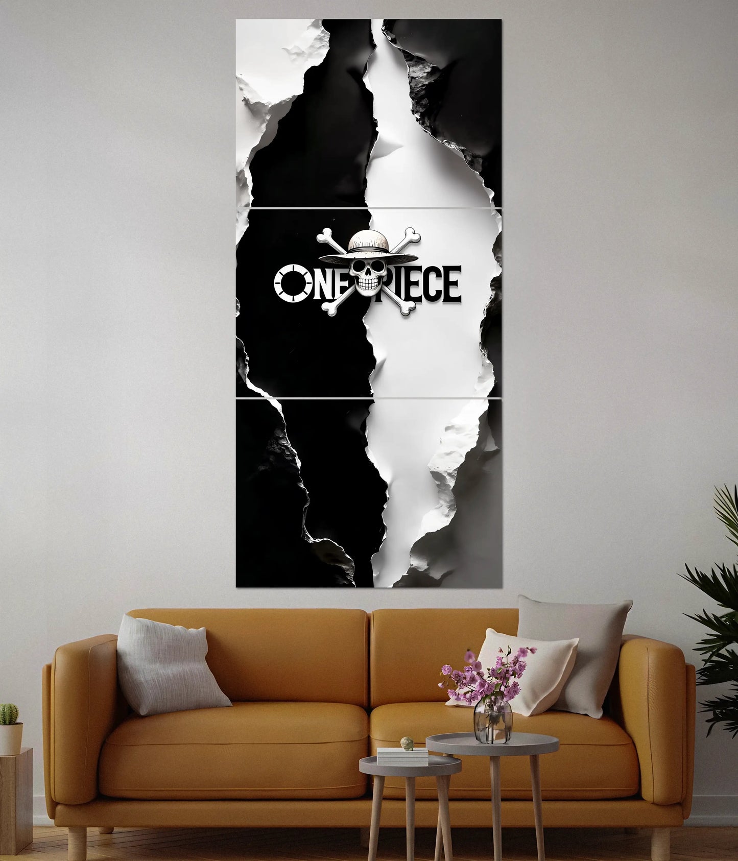 One Piece Black & White Split Poster - Everanta