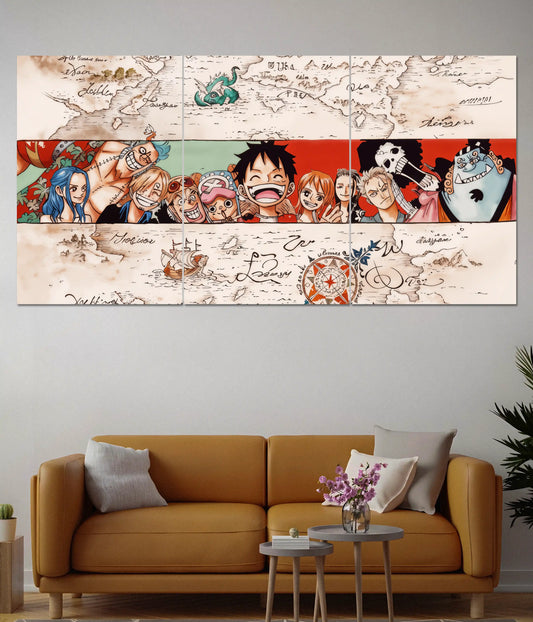 One Piece Crew Map Split Poster - Everanta