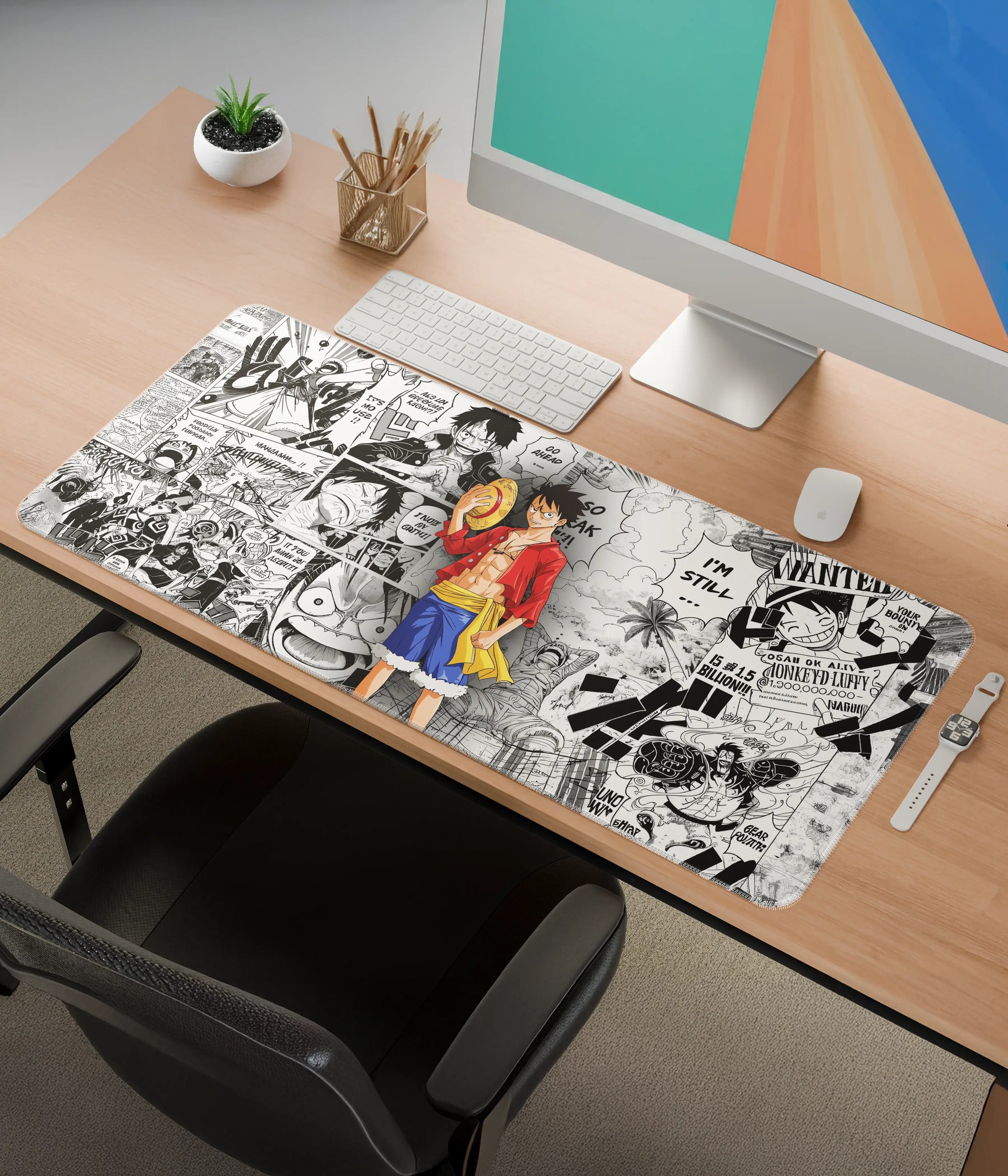 One Piece Luffy Desk Mat – Anime Extended Gaming Pad Side View - Everanta