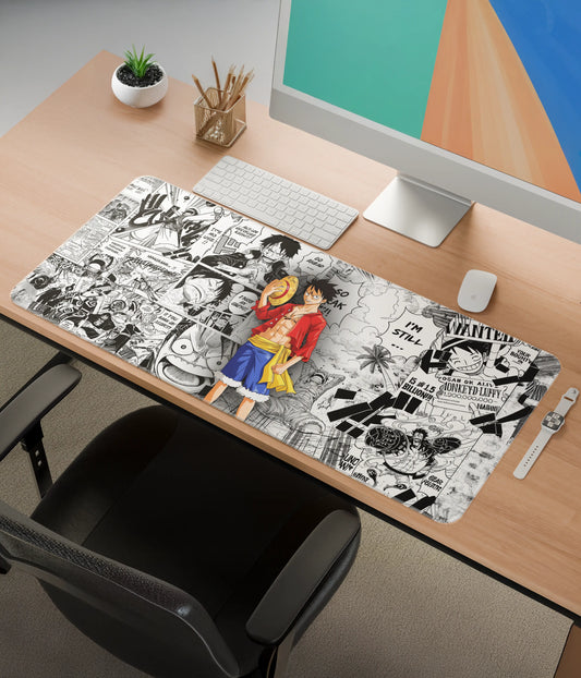 One Piece Luffy Desk Mat – Anime Extended Gaming Pad Side View - Everanta