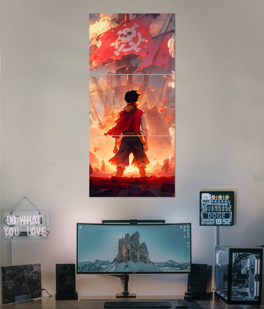One Piece Luffy Pirate Ship – Anime Split Wall Poster - Everanta