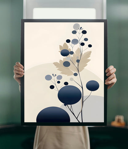 Outdoor Nature Pattern – Aesthetic Abstract Wall Poster Black Frame Holding Image - Everanta