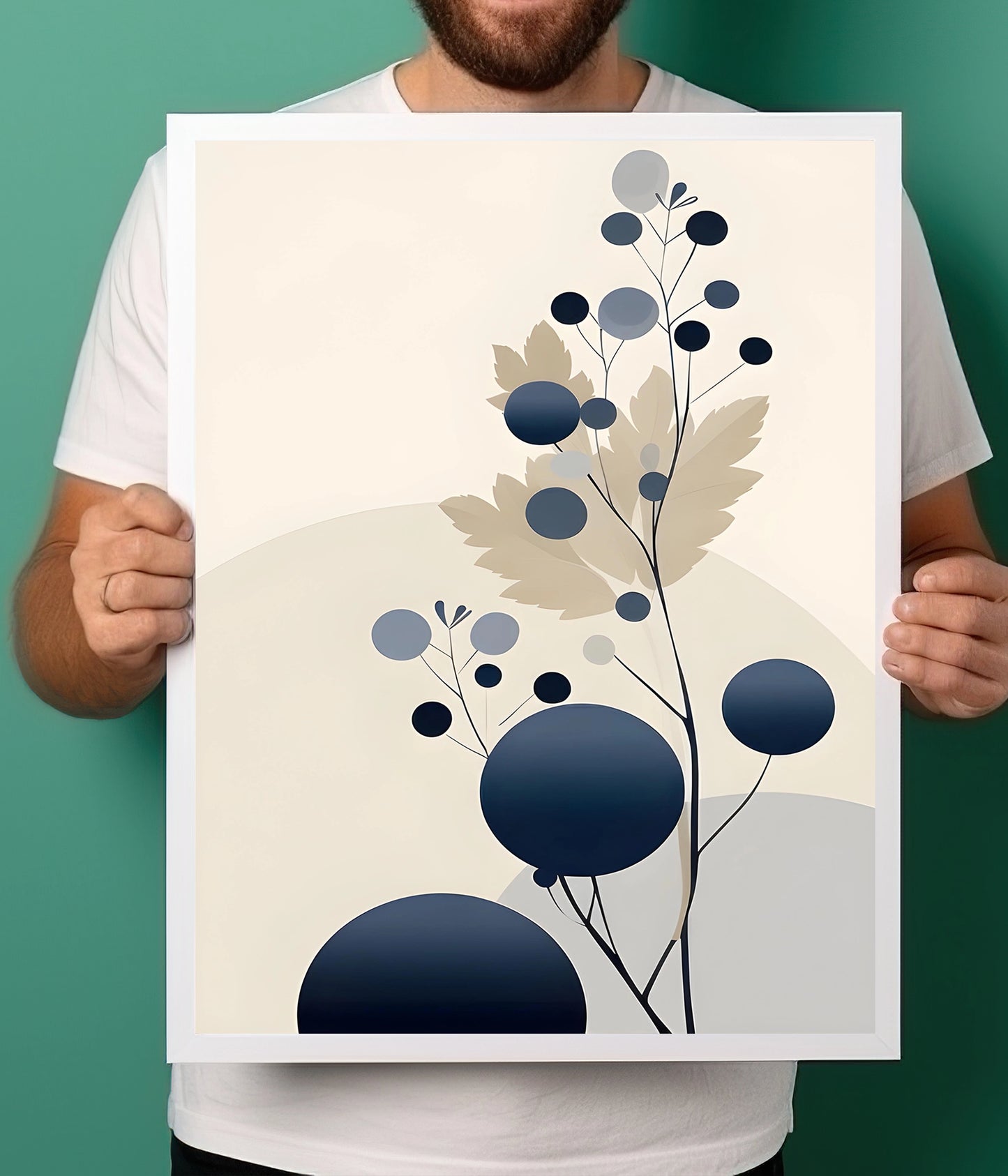 Outdoor Nature Pattern – Aesthetic Abstract Wall Poster White Frame Holding Image - Everanta