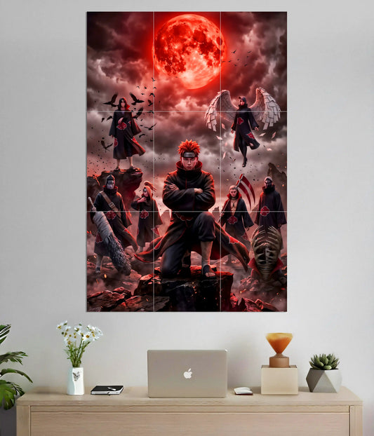 Pain Akatsuki Naruto 9-Piece Split Anime Poster Main Image - Everanta