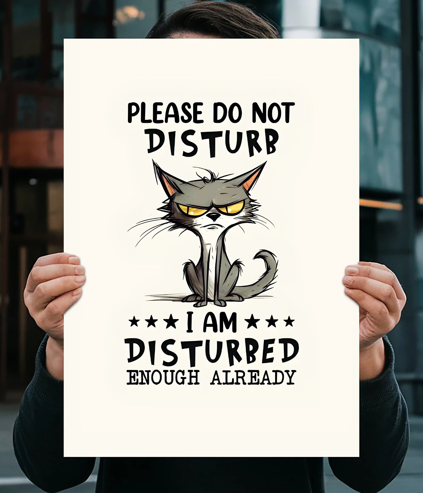 Please Do Not Disturb – Funny Cat Poster Main Image - Everanta