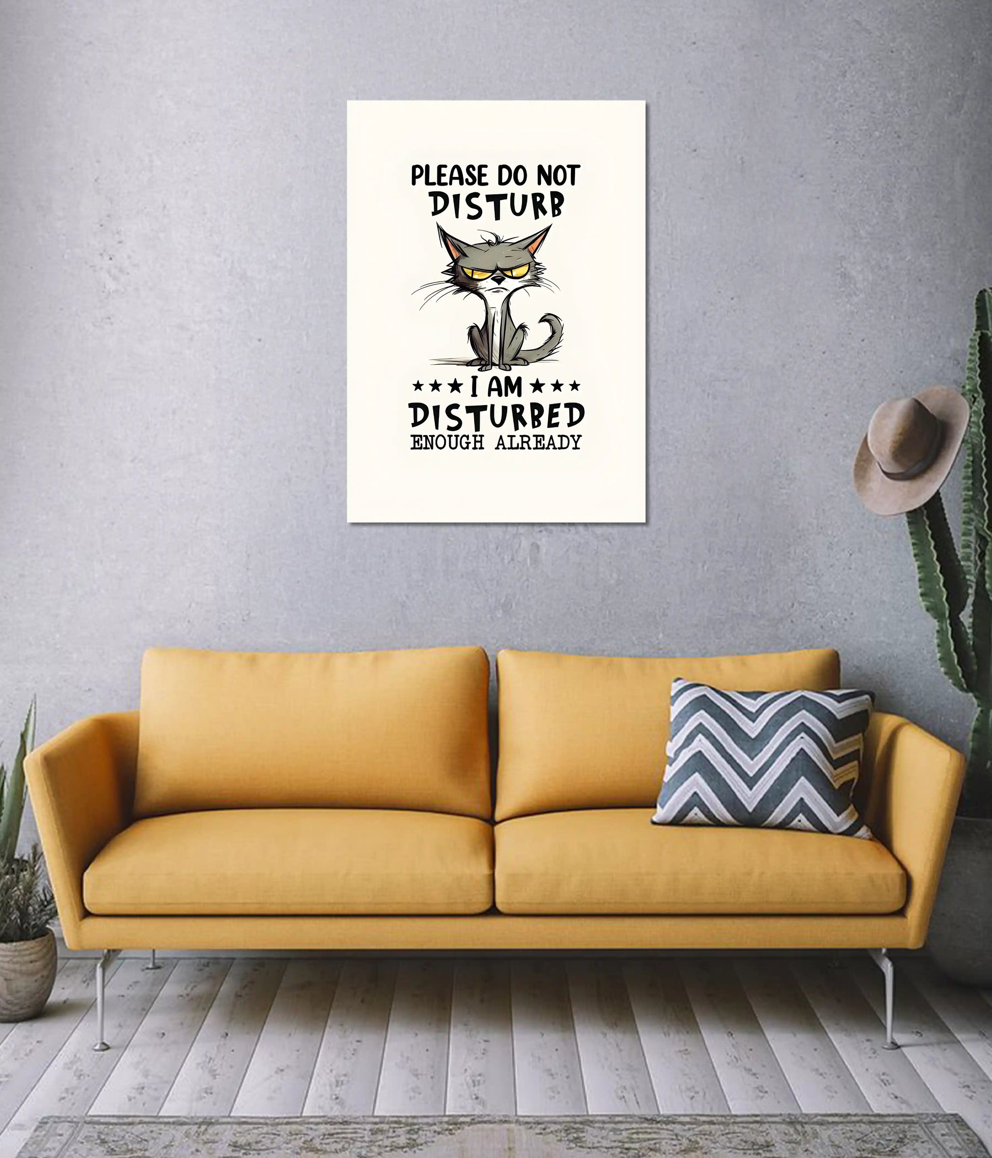 Please Do Not Disturb – Funny Cat Poster on Wall - Everanta
