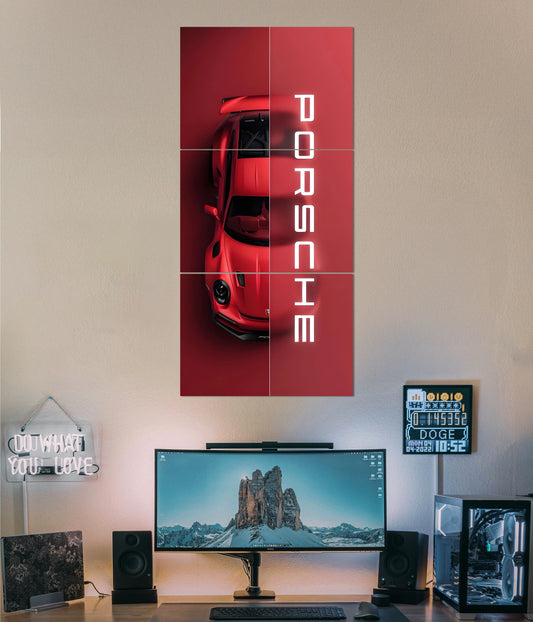 Porsche Precision – Vertical Car Split Poster Main Image - Everanta