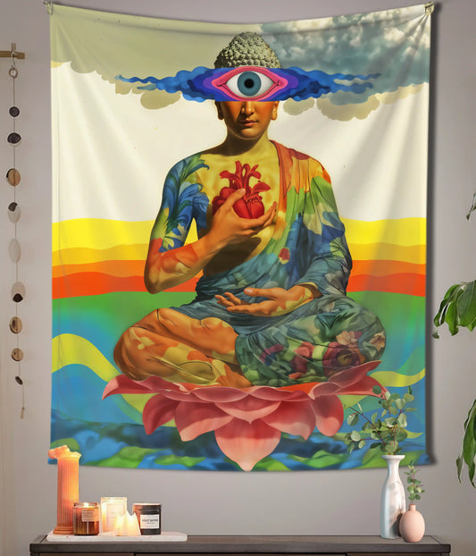 Psychedelic Buddha Meditation Wall Tapestry Main Image - Everanta