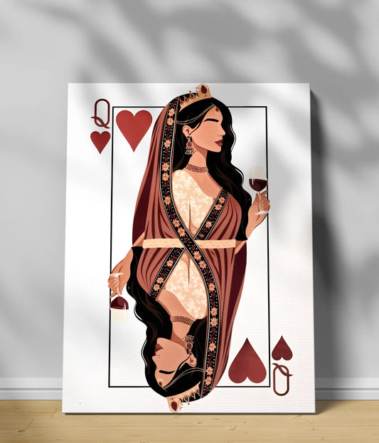 Queen of Hearts – Royal Feminine Canvas Print Main Image - Everanta