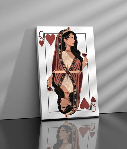 Queen of Hearts – Royal Feminine Canvas Print Side Look - Everanta