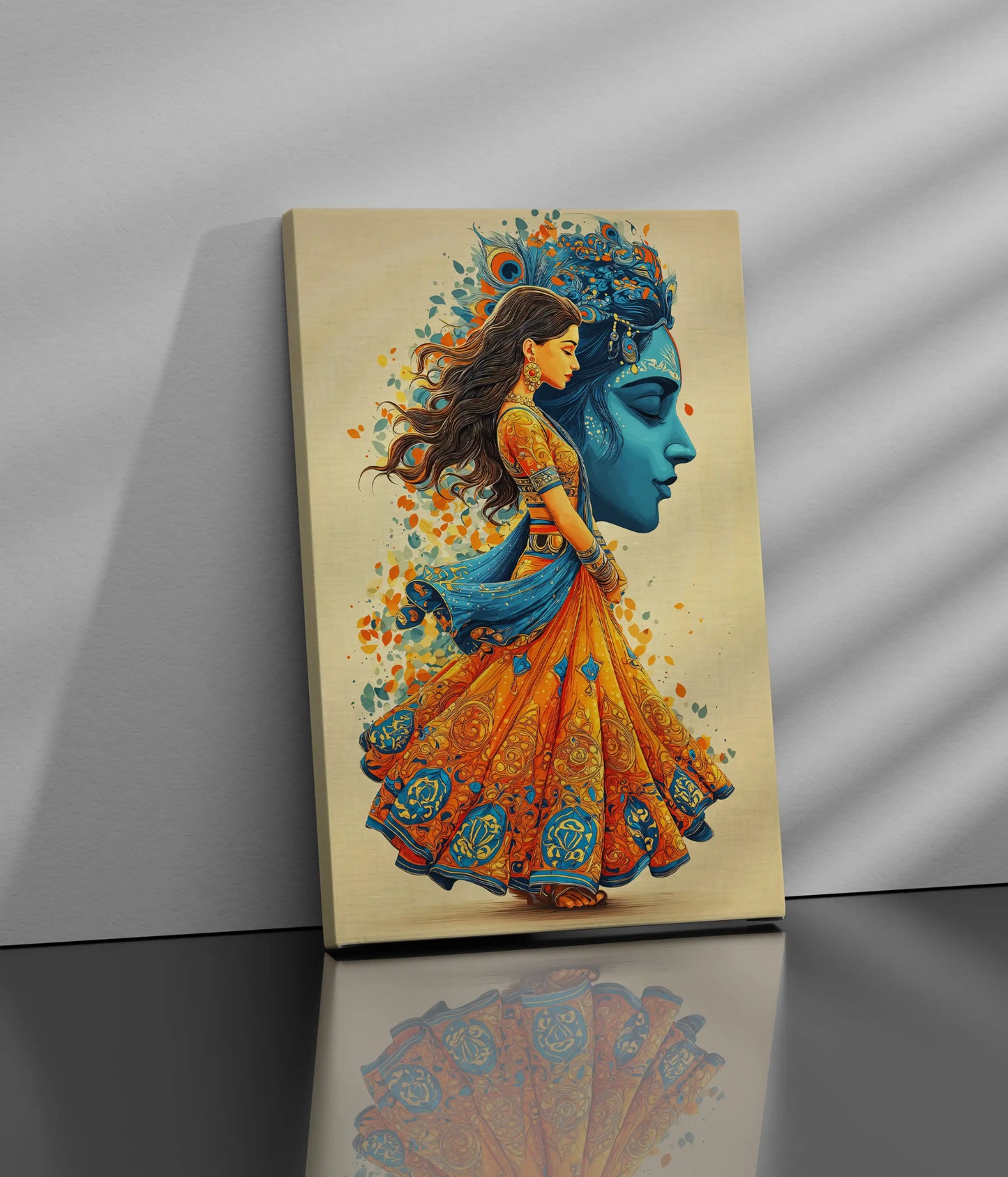 Radha Krishna – Divine Harmony Canvas Print Side Look - Everanta