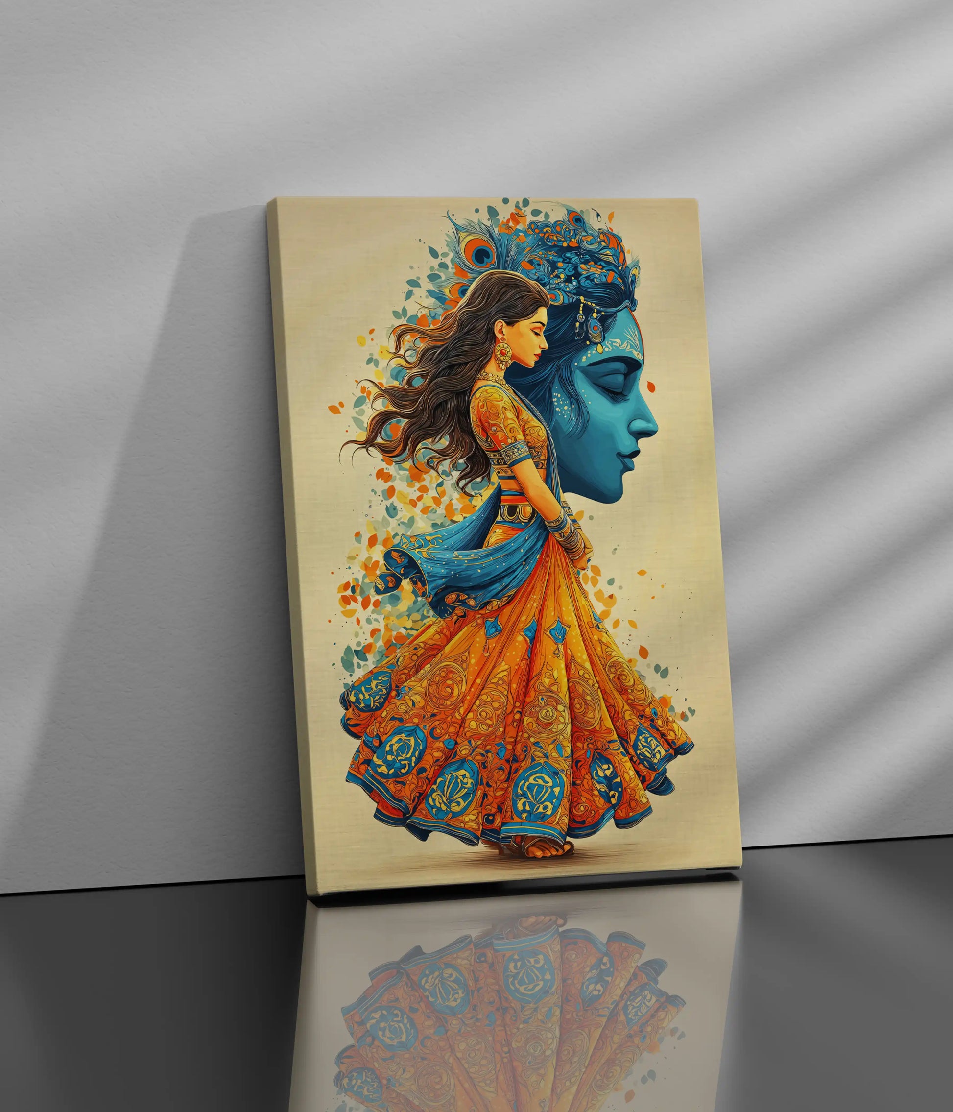 Radha Krishna – Divine Harmony Canvas Print Side Look - Everanta