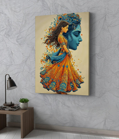 Radha Krishna – Divine Harmony Canvas Print on Wall - Everanta