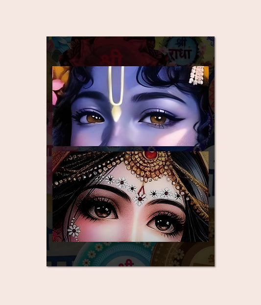 Radha Krishna’s Eyes – A Glimpse of Divine Love Wall Poster Main Image - Everanta