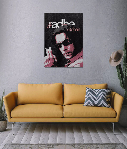Radhe Mohan Minimalist Bollywood Poster on Wall - Everanta