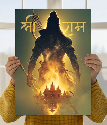 Ram Mandir Spiritual Glow Poster Main Image - Everanta