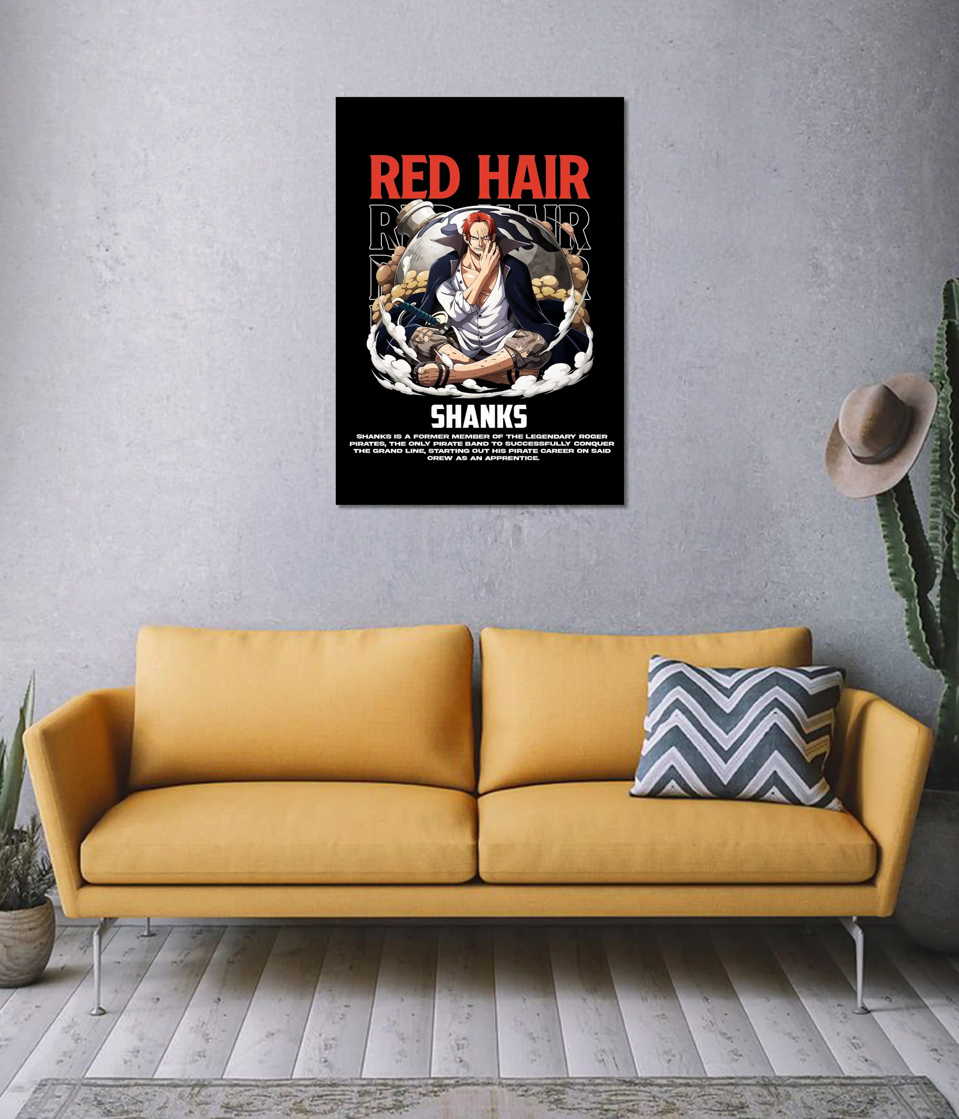 Red Hair Shanks One Piece Poster on Wall - Everanta