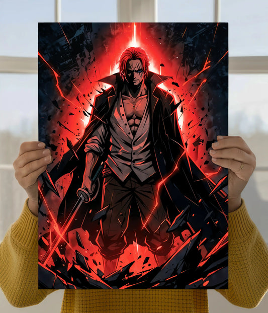 Red Hair Shanks Power Aura One Piece Poster Main Image - Everanta