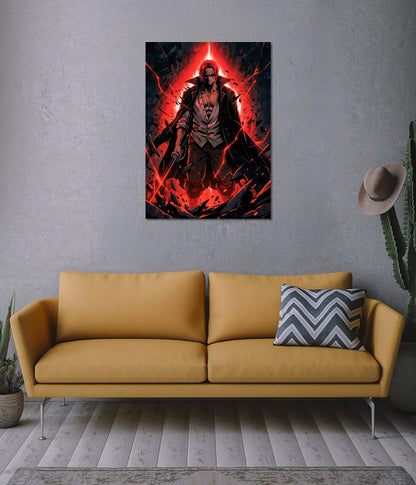 Red Hair Shanks Power Aura One Piece Poster on Wall - Everanta