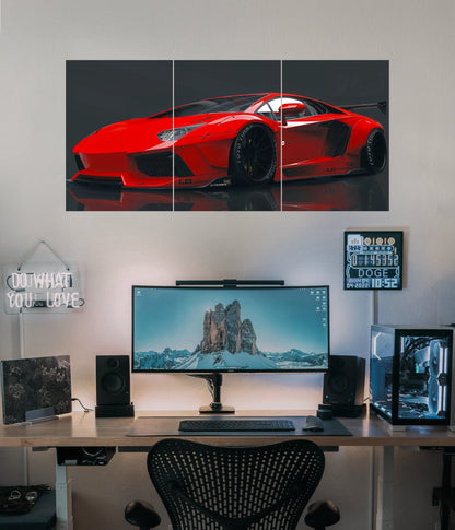 Red Lamborghini Fury – Car Split Poster - Everanta