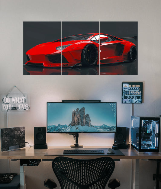 Red Lamborghini Fury – Car Split Poster - Everanta