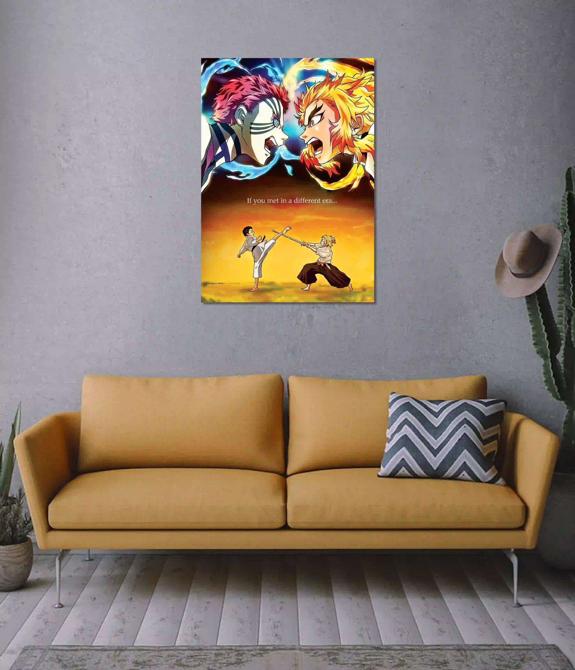 Rengoku & Akaza: A Different Era Poster on Wall - Everanta