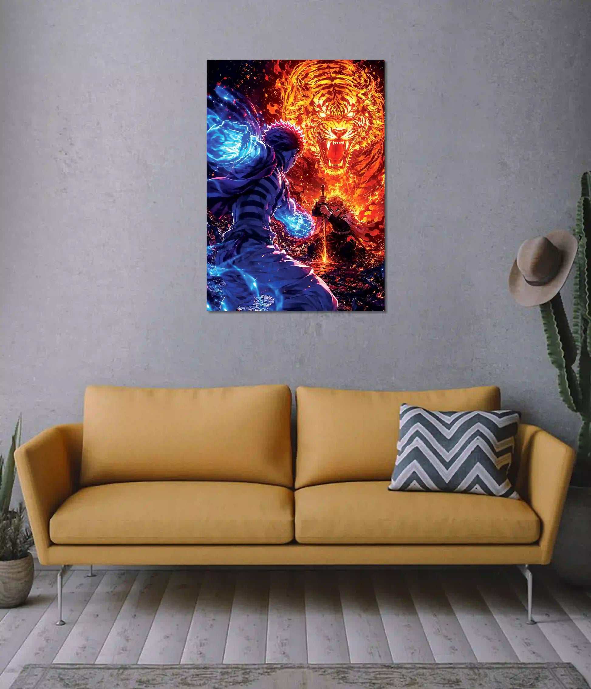 Rengoku vs Akaza Eternal Showdown Poster on Wall - Everanta