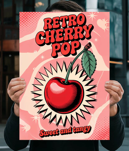 Retro Cherry Pop Vintage Art Poster Main Image - Everanta