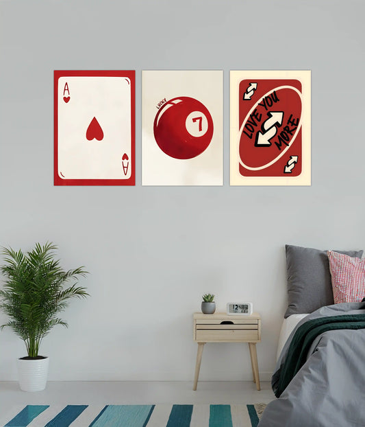 Retro Love & Luck 3-Piece Poster Set Main Image - Everanta