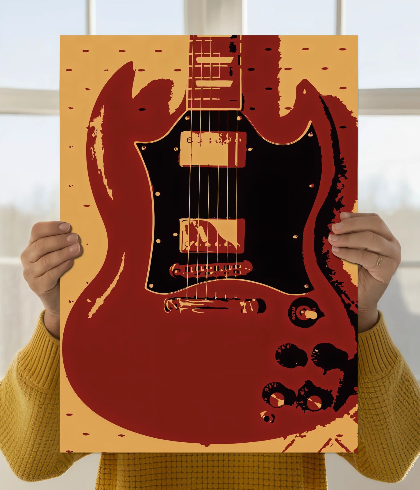 Retro Rock Guitar Wall Poster Main Image - Everanta