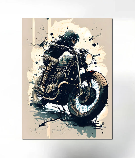 Ride the Rage – Motorbike Rider Metal Poster Main Image - Everanta