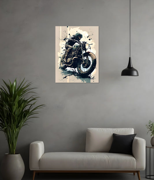 Ride the Rage – Motorbike Rider Metal Poster in Living Room - Everanta