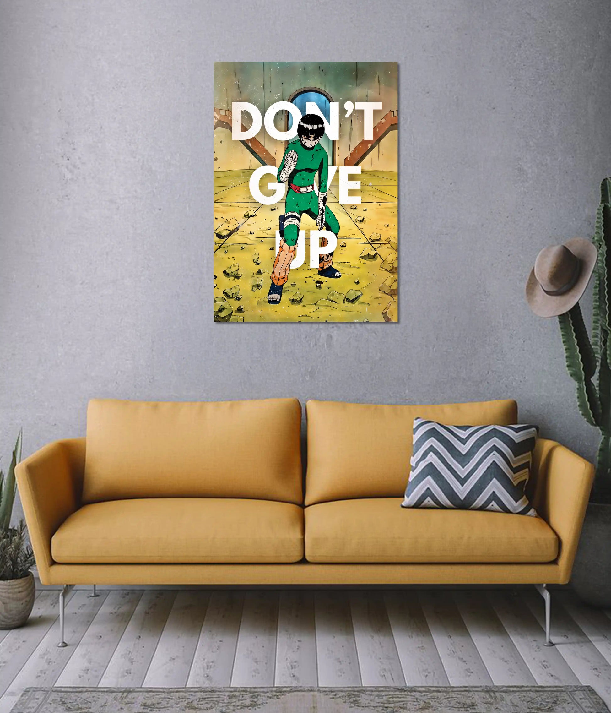 Rock Lee “Don’t Give Up” Anime Wall Poster on Wall - Everanta