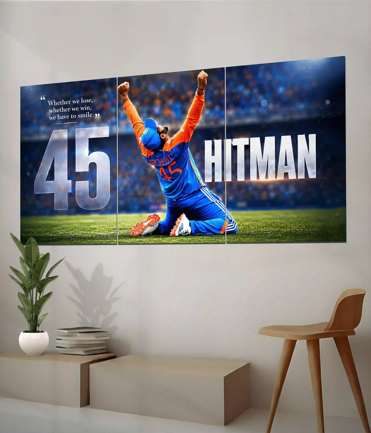 Rohit Sharma "Hitman 45" Split Poster Side Look - Everanta