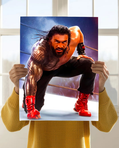 Roman Reigns Power Pose WWE Poster Holding Image - Everanta