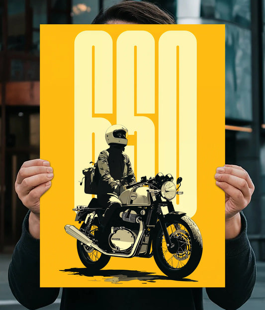 Royal Enfield 650 – Minimal Rider Wall Poster Main Image - Everanta