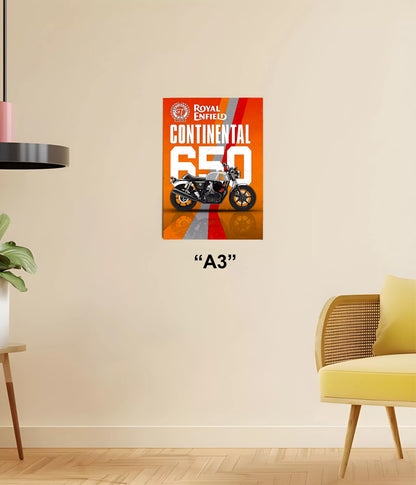 Royal Enfield Continental 650 Wall Poster A3 Size - Everanta