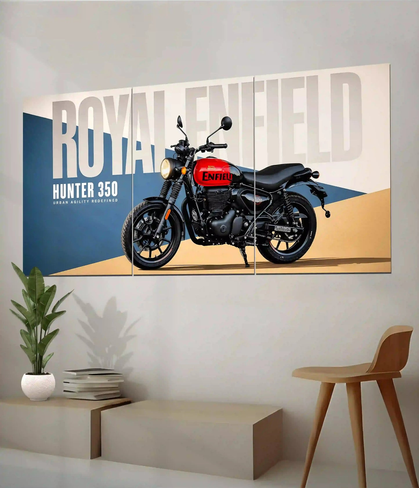 Royal Enfield Hunter 350 Urban Legend Split Poster - Everanta