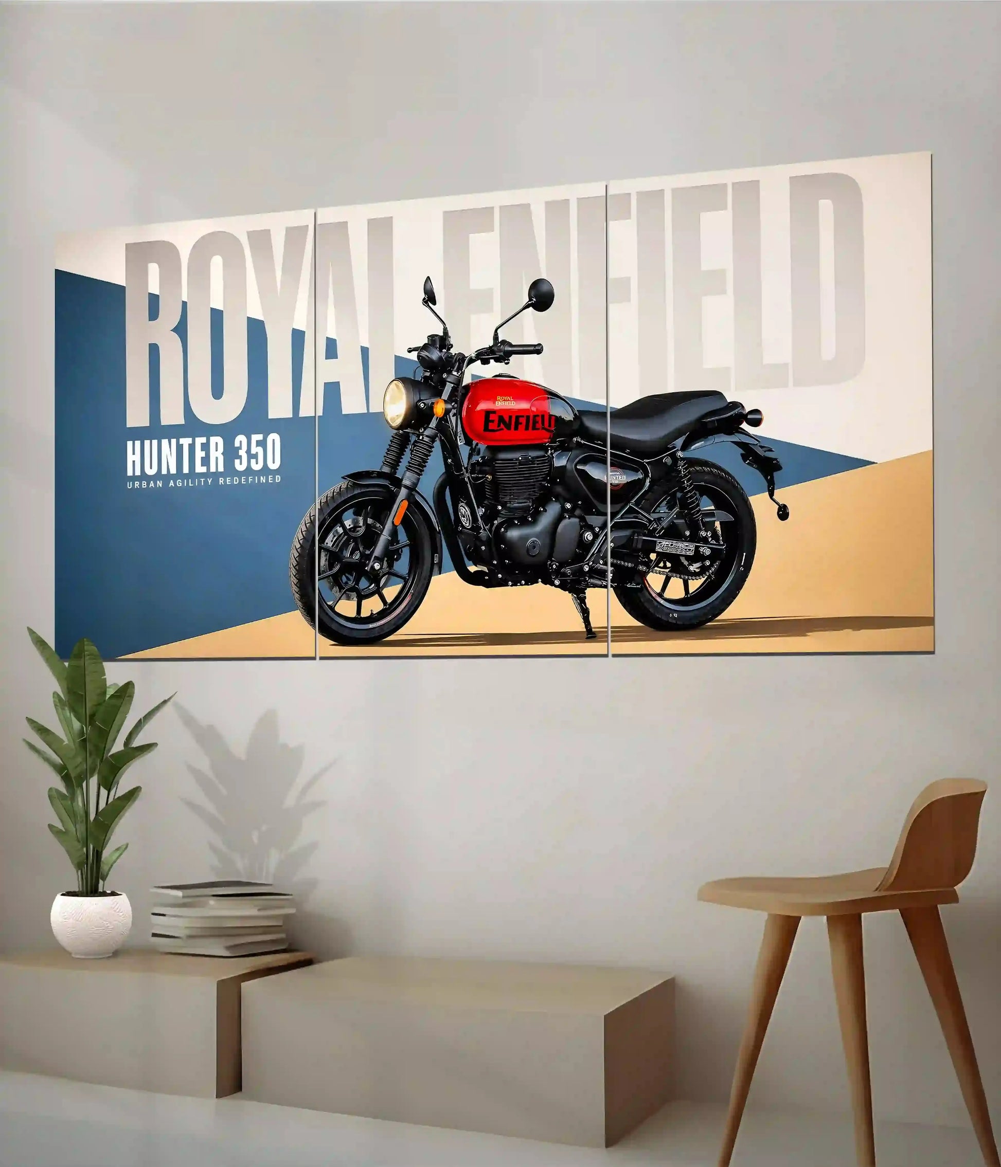 Royal Enfield Hunter 350 Urban Legend Split Poster - Everanta