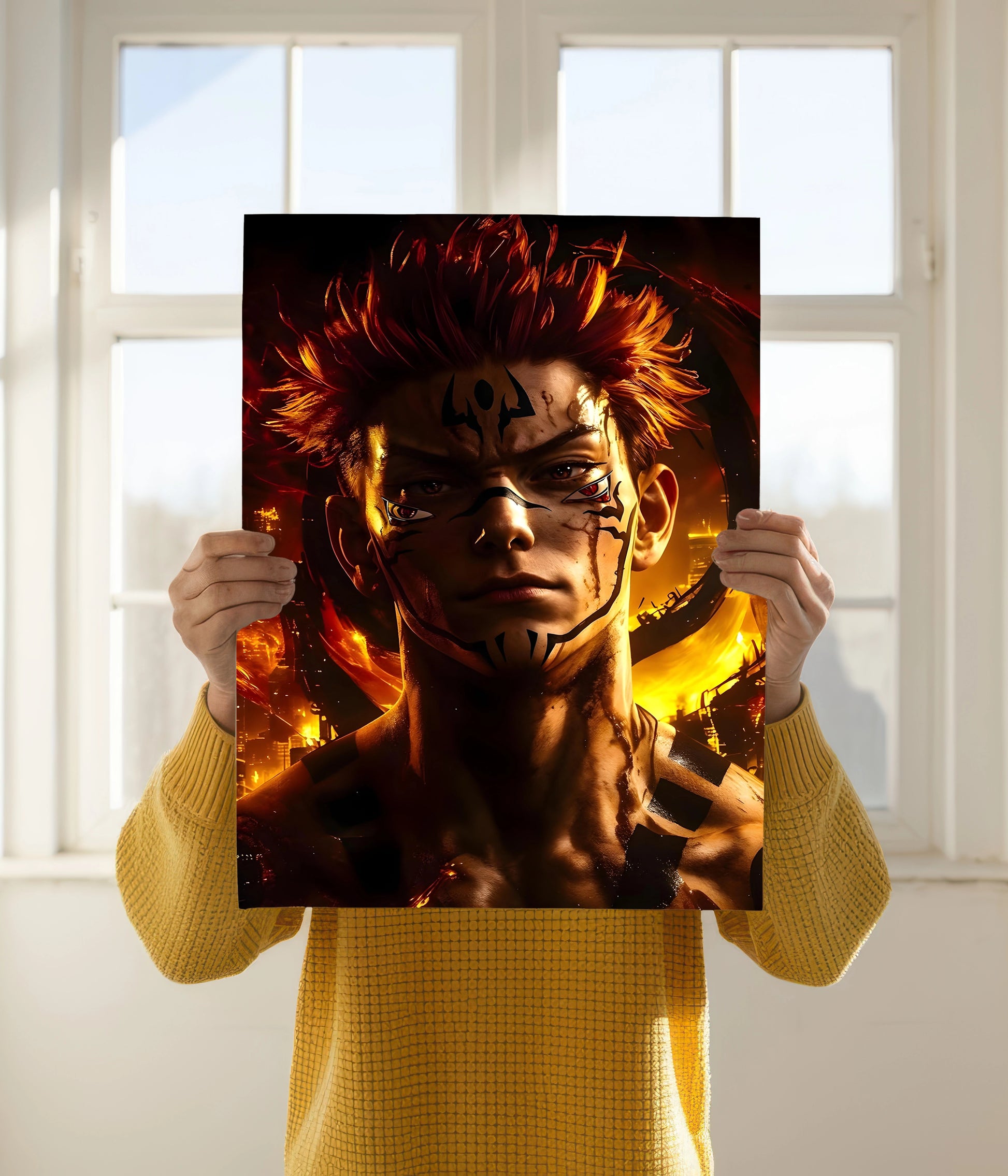 Ryomen Sukuna – King of Curses Poster Holding Image - Everanta