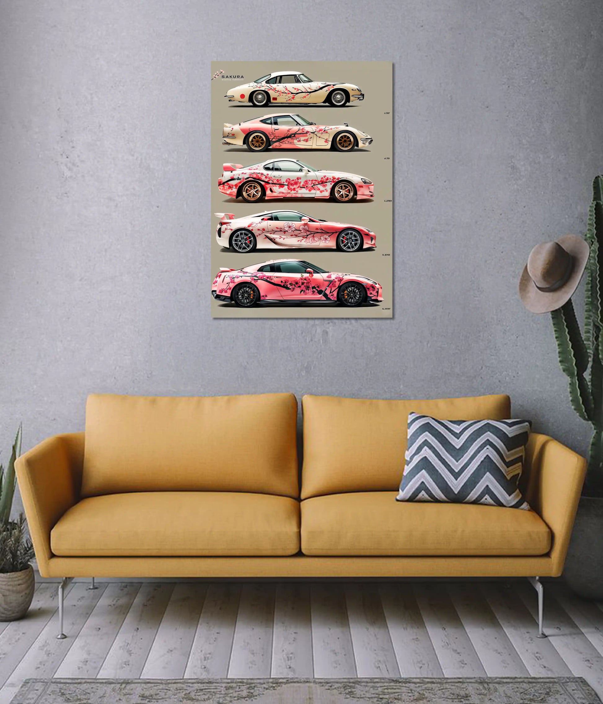 Sakura Cars Collection – Japanese Blossom Supercar Poster on Wall - Everanta